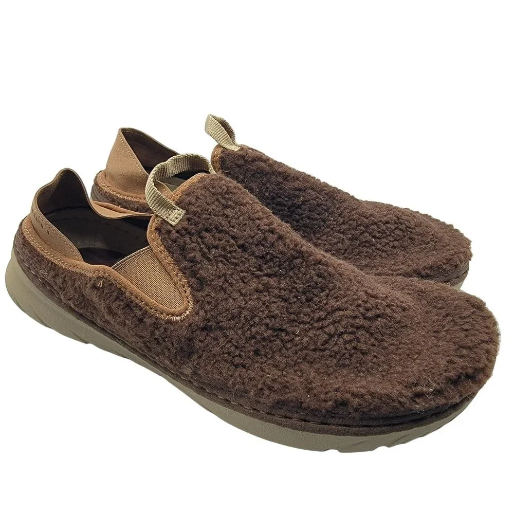 Merrell Hut Moc Mens 9 Brown Cozy Smore Marron Fuzzy Slip On Shoes J002979